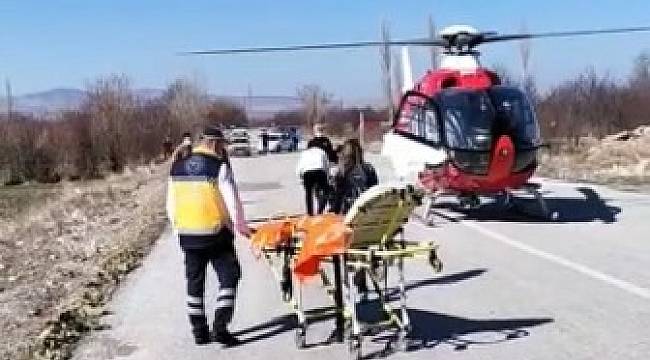 Hava ambulansı parmakları kangren olan yaşlı adam için havalandı