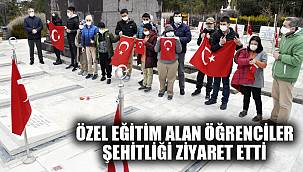 Özel eğitim alan öğrenciler şehitliği ziyaret etti
