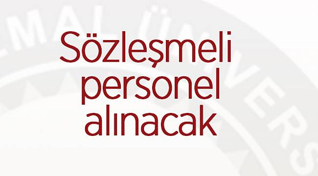 Sözleşmeli personel alınacak