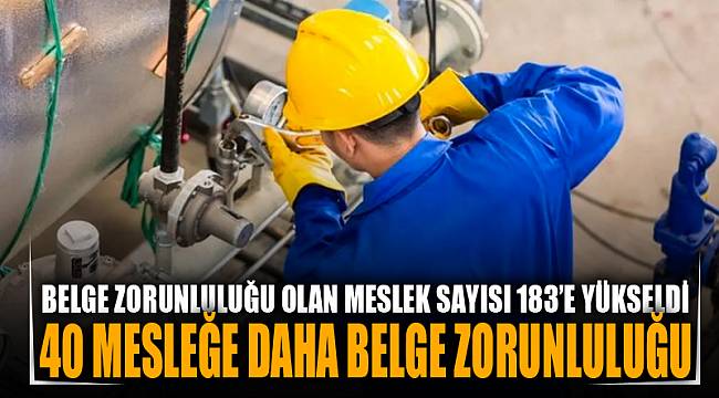 40 mesleğe daha belge zorunluluğu getirildi