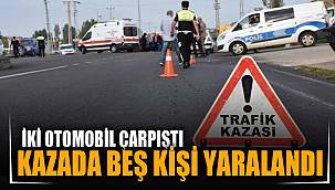 Afyonkarahisar'da iki otomobil çarpıştı: 5 yaralı
