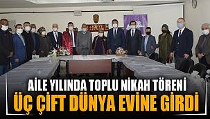 Çay ilçesinde 3 çift için nikah töreni yapıldı