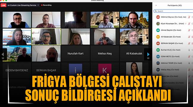 Frigya Bölgesi Çalıştayı sonuç bildirgesi açıklandı