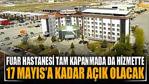 Fuar Hastanesi 17 Mayısa kadar hizmet vermeye devam edecek