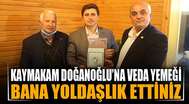 Kaymakam Doğanoğlu’na veda yemeği