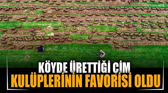 KÖYDE ÜRETTİĞİ ÇİM FUTBOL KULÜPLERİNİN FAVORİSİ OLDU