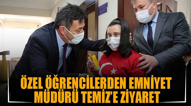 Özel öğrencilerden Emniyet Müdürü Temiz’e ziyaret