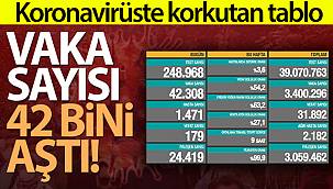 Türkiye'de son 24 saatte 42.308 koronavirüs vakası tespit edildi