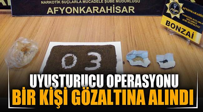 Uyuşturucu operasyonu: 1 gözaltı