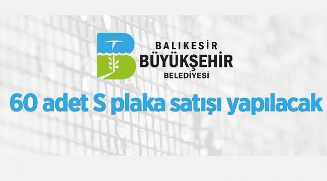 60 adet S plaka satılıyor