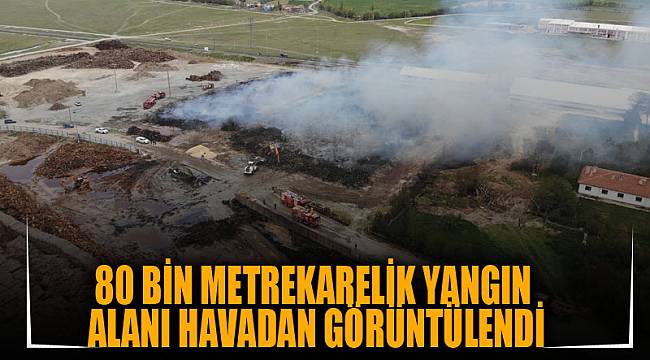 80 bin metrekarelik yangın alanı havadan görüntülendi