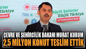 Bakan Kurum, “2012 yılından bu yana 2.5 milyon konutu vatandaşımıza teslim ettik” 