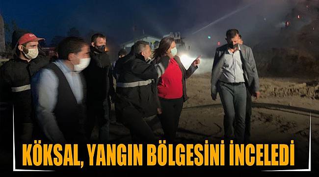 KÖKSAL, YANGIN BÖLGESİNİ İNCELEDİ