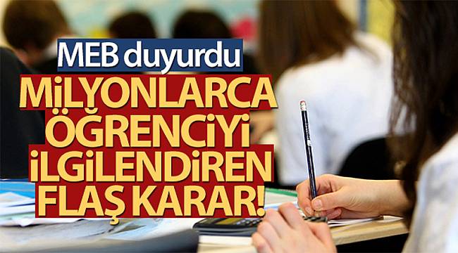 MEB duyurdu: Liselerde sınav uygulamaları yeniden düzenlendi