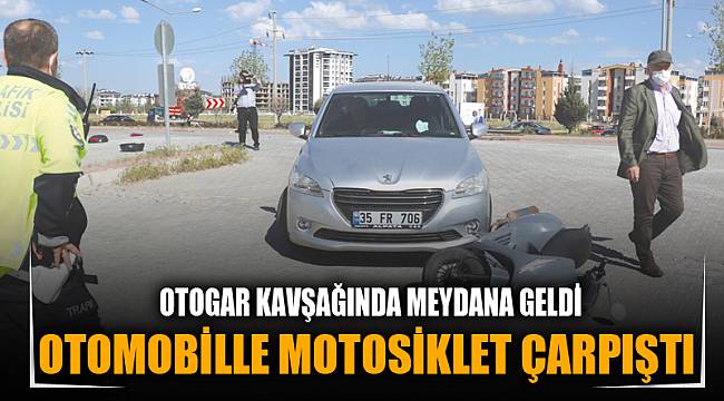 Otomobille motosiklet çarpıştı, 1 yaralı