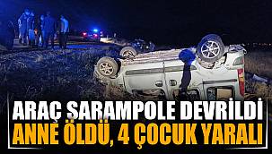 Şarampole devrilen araçta anne öldü, 4 çocuğu yaralandı 