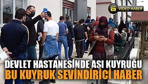 Afyonkarahisar’da aşı kuyruğu havadan görüntülendi 