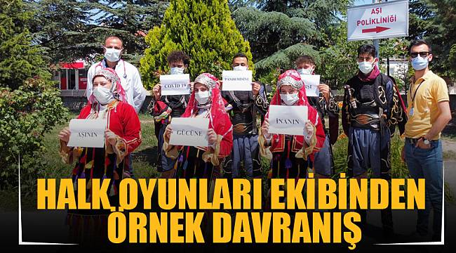 Halk oyunları ekibinden örnek davranış