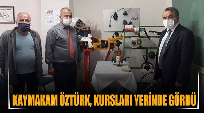Kaymakam Öztürk, kursları yerinde gördü