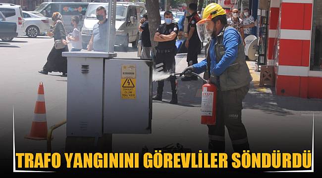 Trafo yangınını görevliler söndürdü