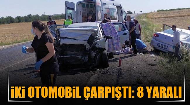 Afyonkarahisar'da iki otomobil çarpıştı: 8 yaralı
