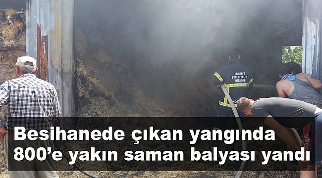 Besihanede çıkan yangında 800’e yakın saman balyası yandı 