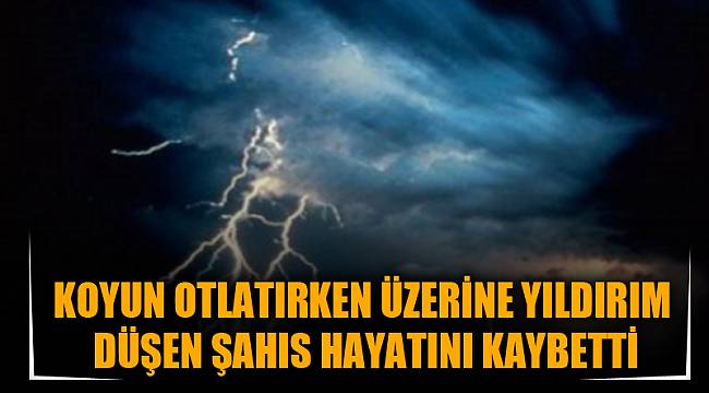 KOYUN OTLATIRKEN ÜZERİNE YILDIRIM DÜŞEN ŞAHIS HAYATINI KAYBETTİ