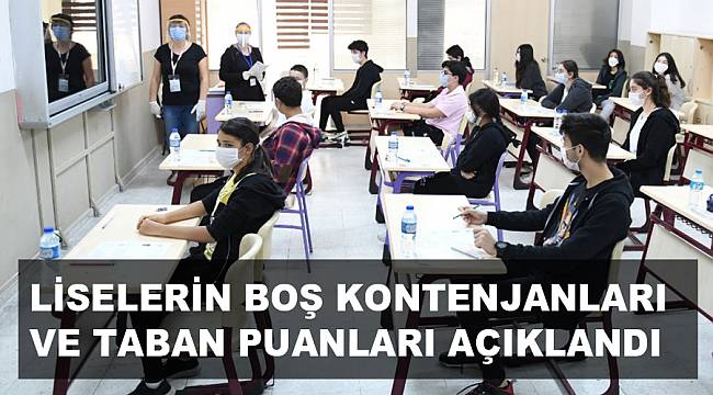 LİSELERİN BOŞ KONTENJANLARI VE TABAN PUANLARI AÇIKLANDI