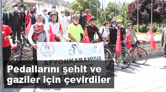 Pedallarını şehit ve gaziler için çevirdiler