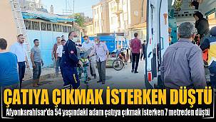 Çatıya çıkmak isterken 7 metreden aşağı düşerek yaralandı 