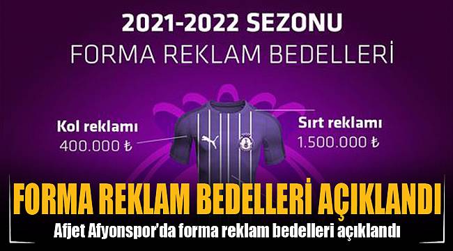 FORMA REKLAM BEDELLERİ AÇIKLANDI