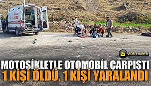MOTOSİKLETLE OTOMOBİL ÇARPIŞTI
