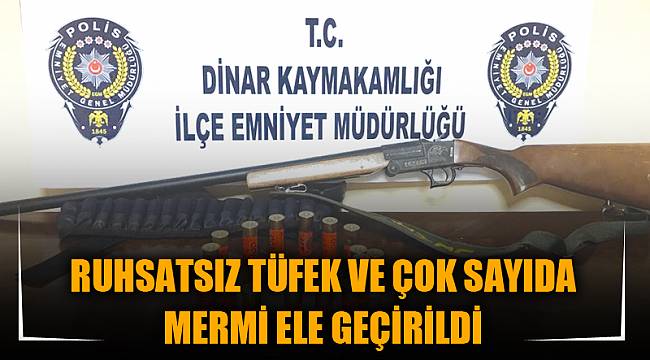RUHSATSIZ TÜFEK VE ÇOK SAYIDA MERMİ ELE GEÇİRİLDİ