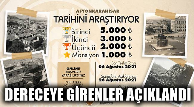 YEREL TARİH YARIŞMASI SONUÇLARI AÇIKLANDI