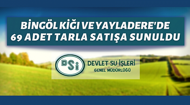Bingöl'ün Kiğı ve Yayladere bulunan tarım arazileri ihaleyle satılacak