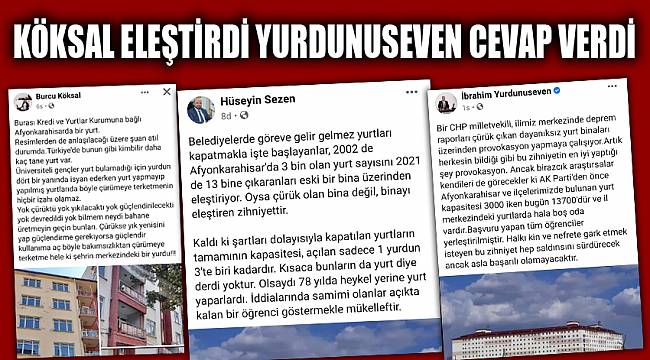 Köksal eleştirdi Yurdunuseven cevap verdi