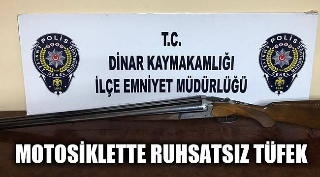 Motosiklette ruhsatsız tüfek ele geçirildi
