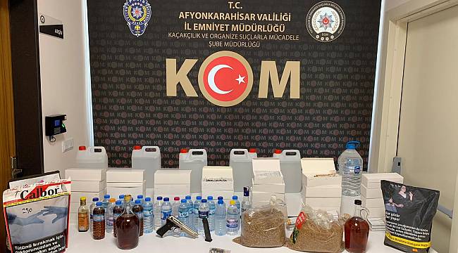 SAHTE RAKI VE VİSKİ ELE GEÇİRİLDİ