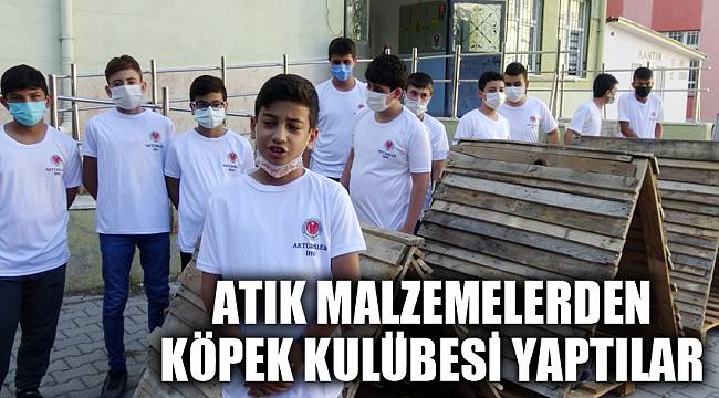 Atık malzemelerden köpek kulübesi yaptılar