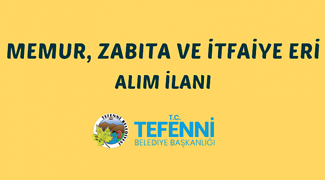 Tefenni Belediyesinden personel alımı