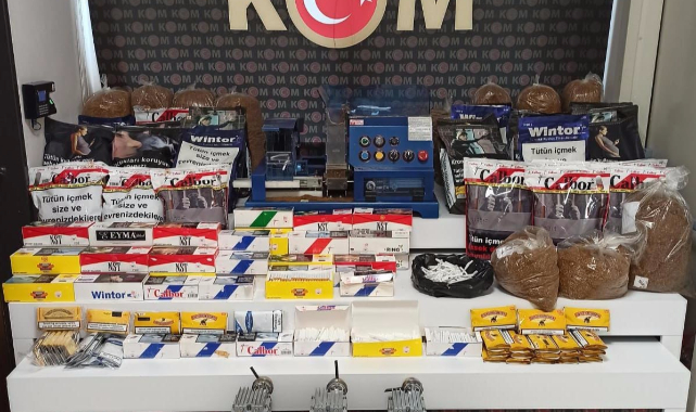 KİLOLARCA KAÇAK TÜTÜN VE MAKARON ELE GEÇİRİLDİ