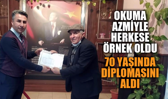 70 yaşında diplomasını aldı