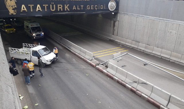 Atatürk alt geçidinde kaza meydana geldi