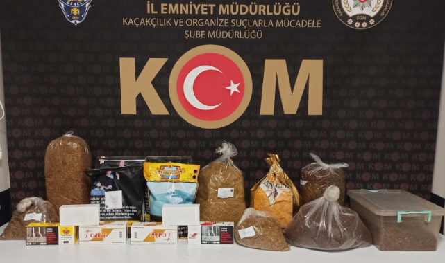 Polisten kaçak tütün satan iş yerine baskın 