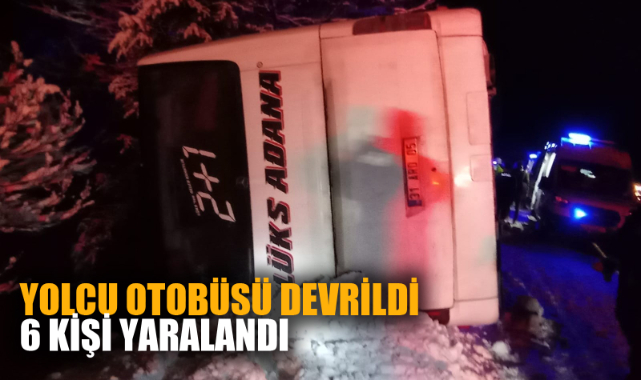 Afyon'da yolcu otobüsü devrildi, 6 kişi yaralandı