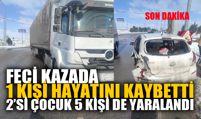 Tır ile otomobil çarpıştı