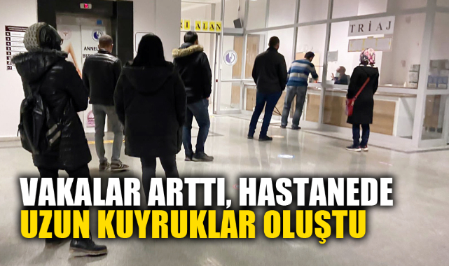 VAKALAR ARTTI, HASTANEDE UZUN KUYRUKLAR OLUŞTU