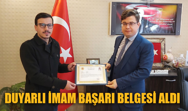 DUYARLI İMAM BAŞARI BELGESİ ALDI