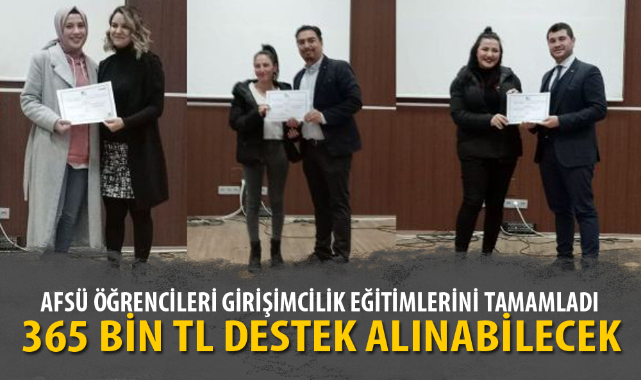 AFSÜ ÖĞRENCİLERİ GİRİŞİMCİLİK EĞİTİMLERİNİ TAMAMLADI
