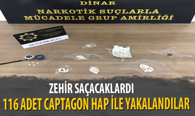 116 ADET CAPTAGON HAP İLE YAKALANDILAR